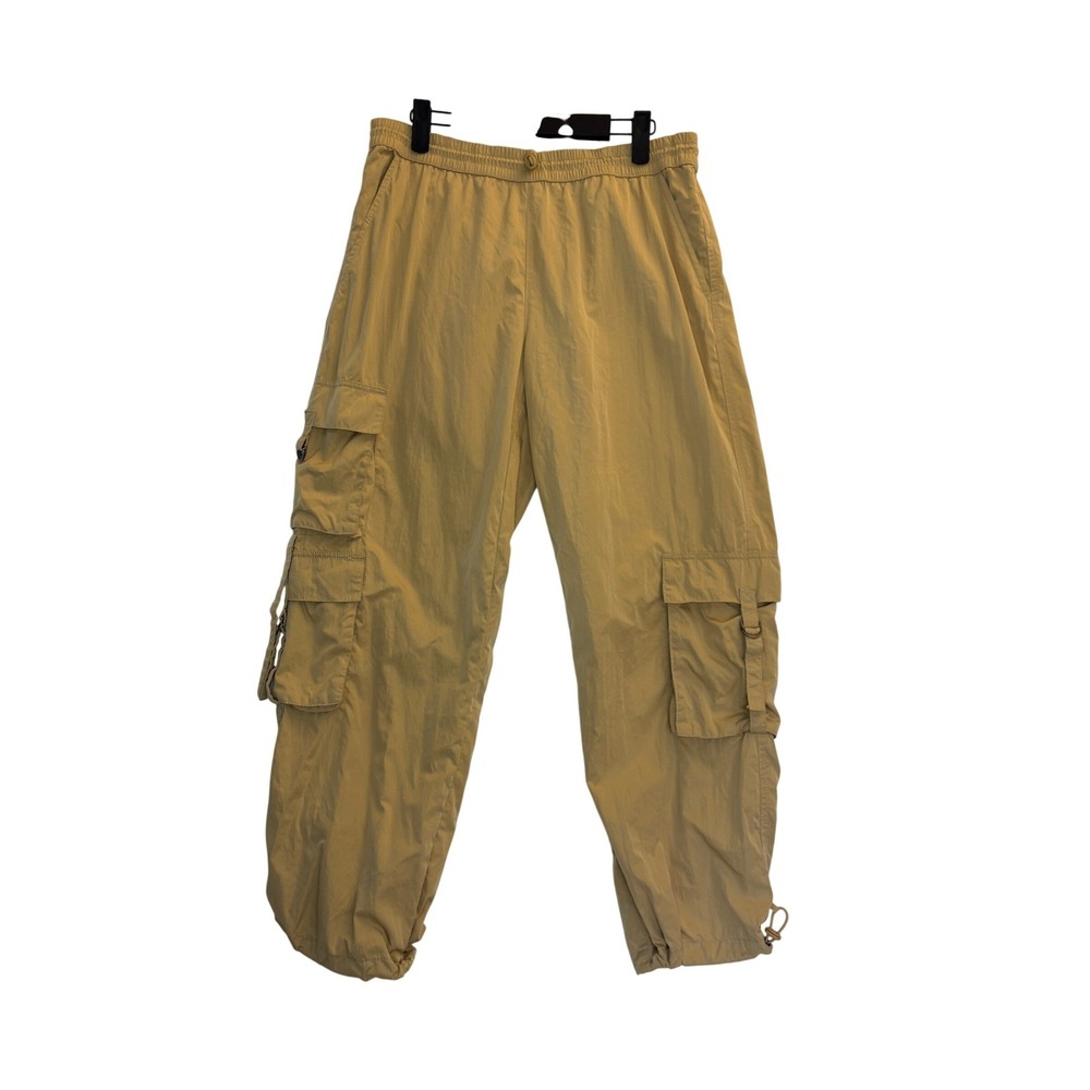C&C California Cargo Pants Medium Womens Tan Jogger Bungee Hem Utility Y2K